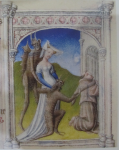 BnF Ms fr.166 fol.13, Paris, 1403-4 Bible Moralisée Limbourg brothers.png